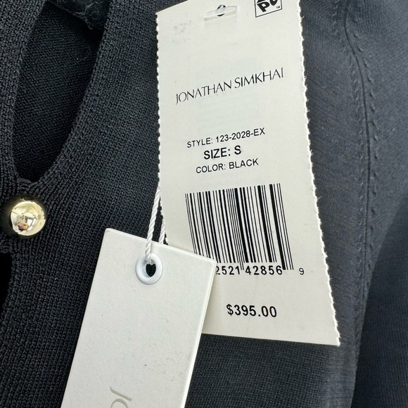 Jonathan Simkhai Womens Black Ryann Cutout Beaded Keyhole Sweater Top Size S NWT - Picture 11 of 12